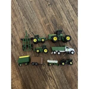ERTL John Deere Tractors Diecast Farm Vehicles (Lot of 9) Metal Plastic